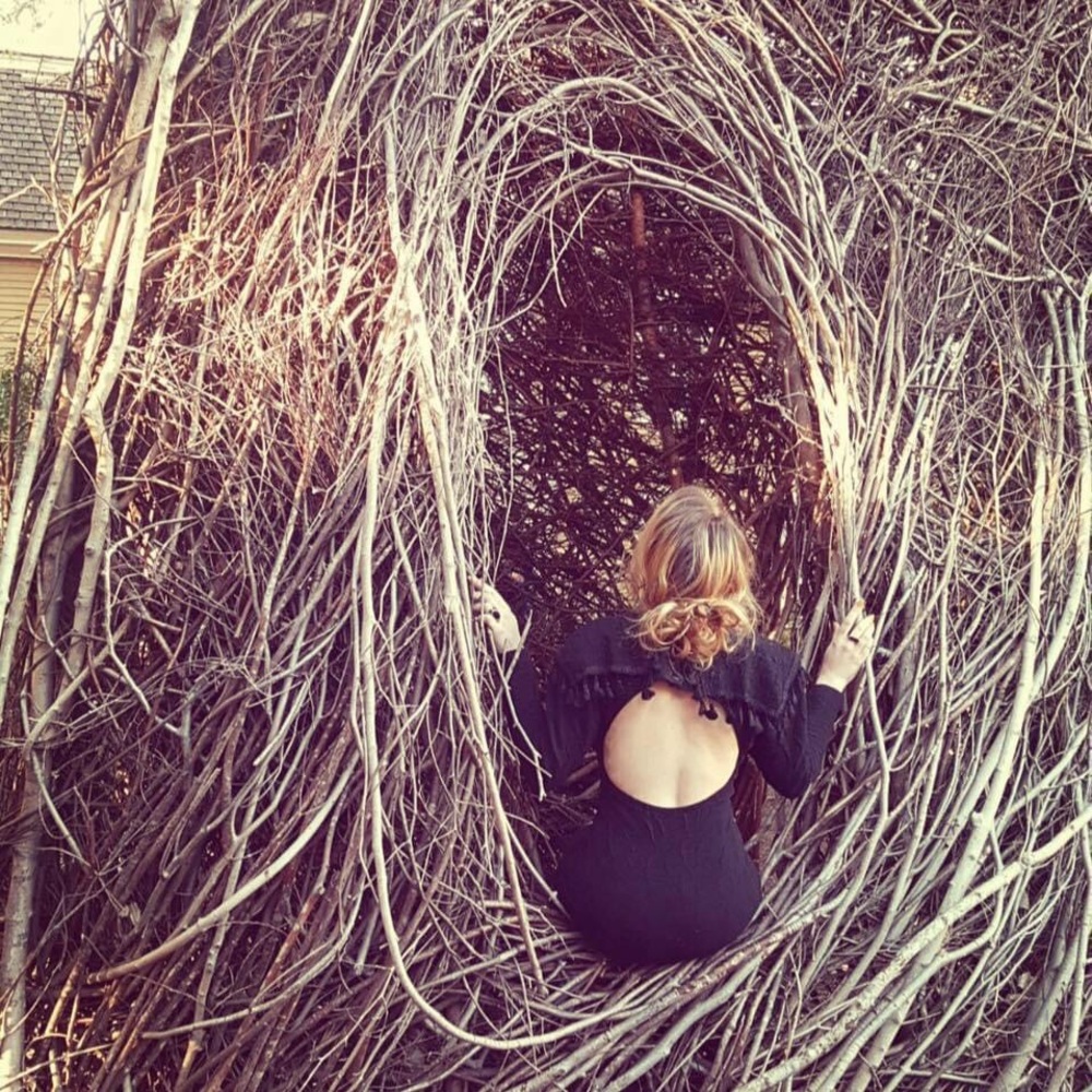 Vintage Open Back Knit Dress w/ Tassels